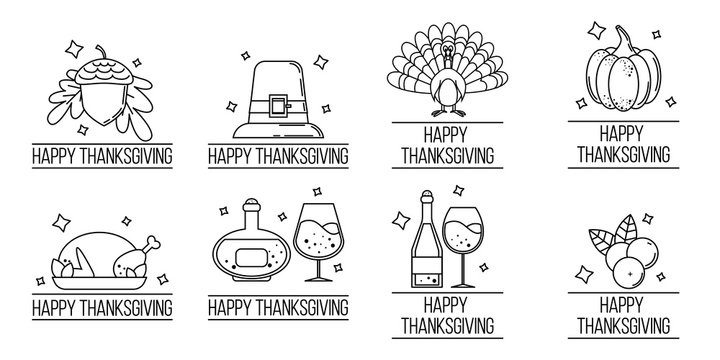 set of thanksgiving logos. Vector illustration