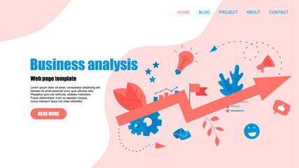 Web Template. Abstract business growth blue arrow. Finance concept.	