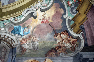 Last Judgment, fresco on the ceiling of the Saint John the Baptist church in Zagreb, Croatia