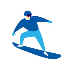 Snowboarder jumping man.