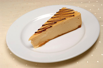 Delicious Cheesecake. Slice of delicious cake on a plate