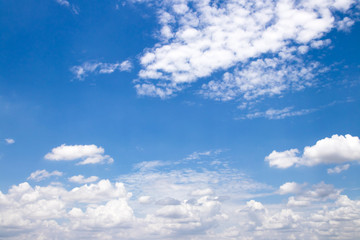 Naklejka na ściany i meble Blue sky with clouds beautiful background,many cloudy