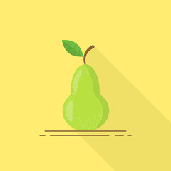 pear icon in flat style. vector illustration