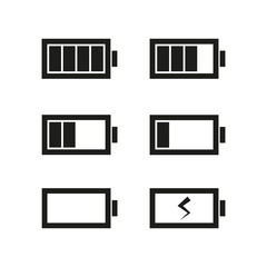Battery icons set vector illustration isolated on white background