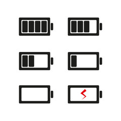 Battery icons set vector illustration isolated on white background