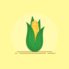 Corn icon in flat style. Vector illustration