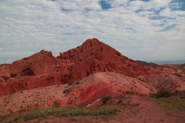 Fototapeta premium Panorama of Skazka aka Fairytale canyon, Issyk-Kul, Kyrgyzstan