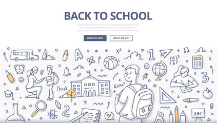 Back to School Doodle Banner Concept