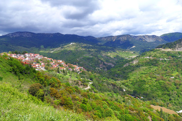 Naklejka na ściany i meble View of the village of Metsovo in the province of Ioannina