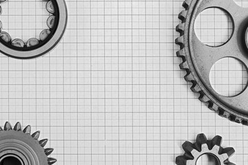 Technical subject is on the background millimeter paper