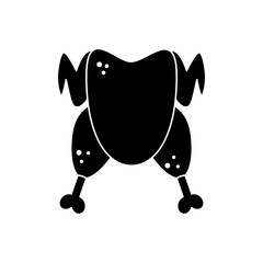 Obraz premium Icon of roasted chicken silhouette. 
