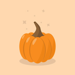 Pumpkin icon in flat style. Vector illustration