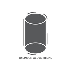 Cylinder geometrical figure vector icon isolated on white background