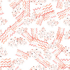 Obraz premium Hand drawn illustration with red color texture ink hand on black background for decoration design. Hand drawn modern paint ink texture. Decorative color art. Abstract ink blot.