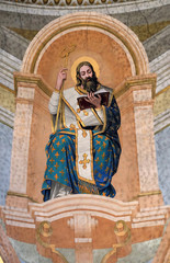 Obraz premium Saint Athanasius of Alexandria, fresco on the ceiling of the Saint John the Baptist church in Zagreb, Croatia