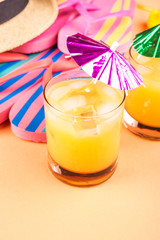 Vacation on the beach concept with summer cocktail