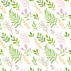 Fototapeta premium Watercolor seamless pattern with flowers, bohemian watercolour decoration pattern. Design for invitation, wedding or greeting cards