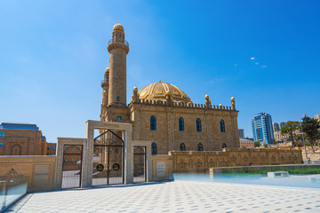 Baku, Azerbaijan July 30, 2019 View of the mosque Taza Pir