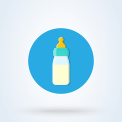Baby bottle flat Simple vector modern icon design illustration.