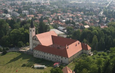 Fototapeta na wymiar Church of the Assumption of the Virgin Mary and Franciscan Monastery in Samobor, Croatia