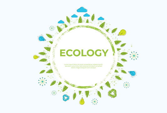Ecology concept vector illustration. Vector background.