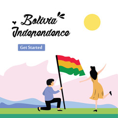 Bolivia Independence Day Celebration Vector Template Design Illustration