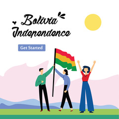 Bolivia Independence Day Celebration Vector Template Design Illustration