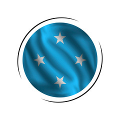 Waving Micronesia flag, the flag of Micronesia, vector illustration