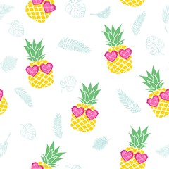 seamless pineapple pattern vector illustration