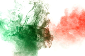 Fototapeta premium Abstract image of turning from green to red on a white background