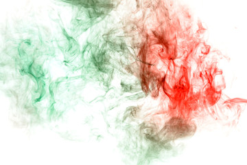 Soft abstract white background with a haze of green and red color