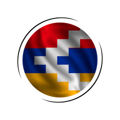 Waving Nagorno-Karabakh Republic flag, the flag of Nagorno-Karabakh Republic, vector illustration