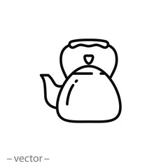kettle icon, teapot, thin line symbol for web and mobile phone on white background - editable stroke vector illustration eps 10