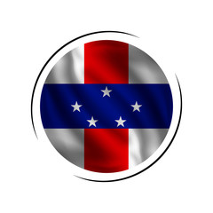 Waving Netherlands Antilles flag, the flag of Netherlands Antilles, vector illustration