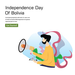 Fototapeta premium Bolivia Independence Day Celebration Vector Template Design Illustration