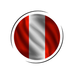 Waving Peru flag, the flag of Peru, vector illustration