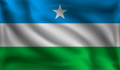 Obraz premium Waving Puntland flag, the flag of Puntland, vector illustration