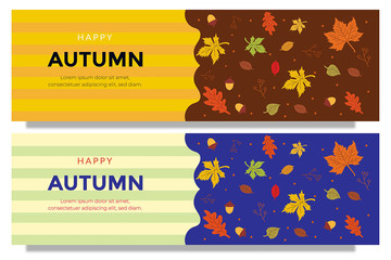 Naklejka premium Design Autumn sale up to 50% off banner text design templates