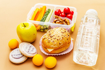 School lunch box. Back to school concept