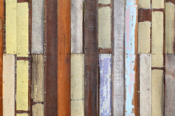 Colorful artistic painted wooden wall for background and texture design purpose