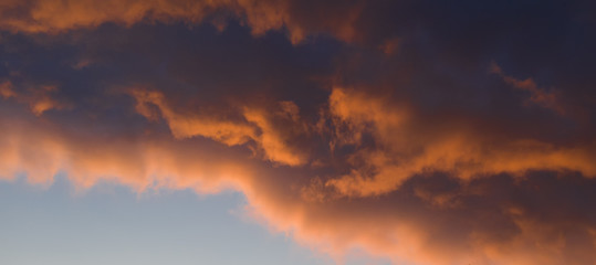 The red sky looked like smoke and fire. bomb Violent explosion at summer night in Orsta(Ørsta), Norway. July 2019