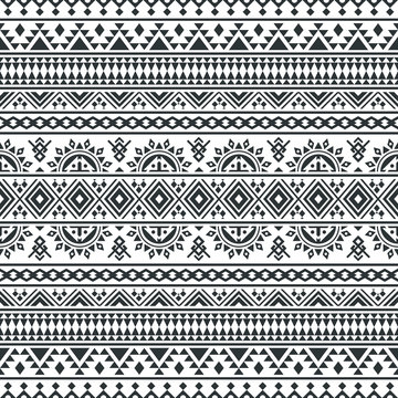 Ikat ethnic pattern vector in black and white color