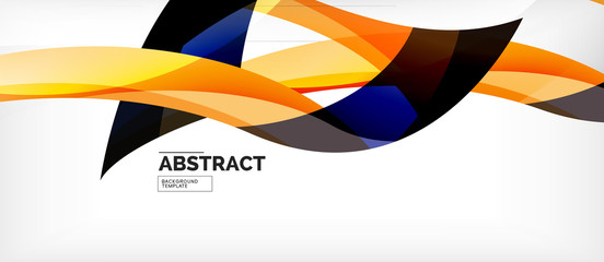 Colorful wave lines abstract background, color line for business or techno presentation