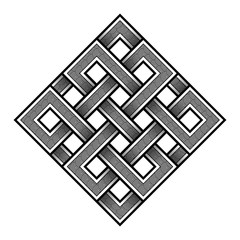 Celtic square gray figure isolated on white background