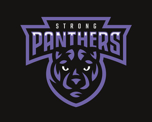 Panther head modern logo, template design emblem for a sport and eSport team. © augustos