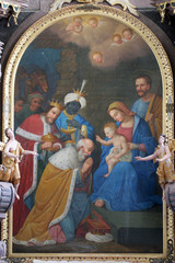 Altar of the Holy Three Kings in the Church of the Assumption of the Virgin Mary in Klostar Ivanic,...