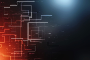 2d illustration Abstract futuristic electronic circuit technology background