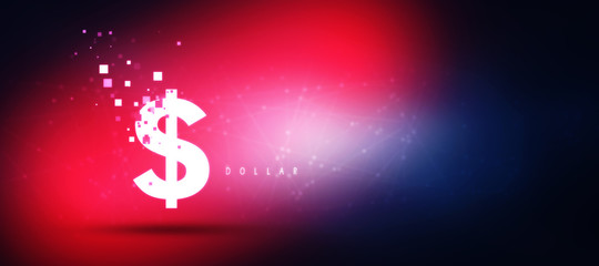 2d rendering Dollar symbol 