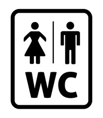 Male and Female illustartion. Toilet Sign, WC