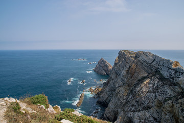 Fototapeta na wymiar cabo de peñas asturias cliff sea